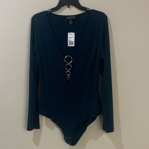Hunter green knit bodysuit
